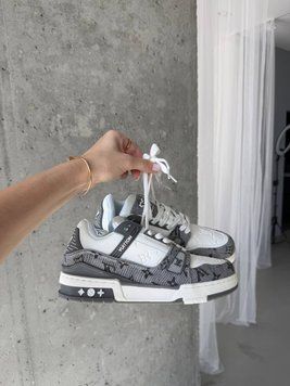 Кросівки  Louis Vuitton Trainer Sneaker Grey  4449 фото
