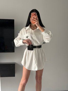 Подовжена сорочка Prada з ременем 3030 фото