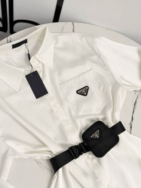 Подовжена сорочка Prada з ременем 3030 фото